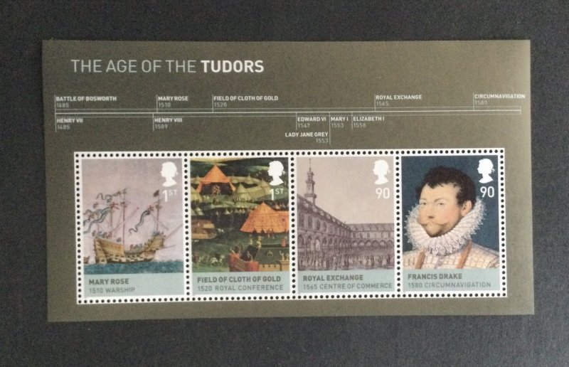 GB Age of the Tudors UMM mini sheet. 2009.    MS2930