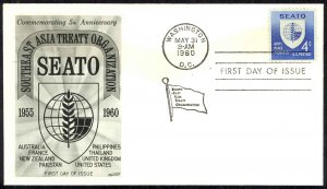 USA Sc# 1151 (Fleetwood) FDC (b) Washington, DC 1960 South -East Asia Treaty