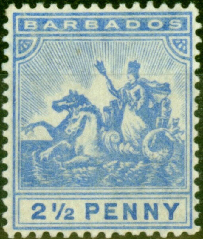 Barbados 1905 2s6d Blue SG139 Fine Lightly Mtd Mint