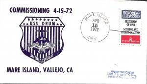 DRUM (SSN-677) 15 April 1972 First Day in Commission Cachet
