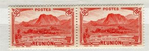 FRENCH COLONIES; REUNION 1933 Pictorial issue MINT MNH 50c. Pair