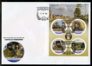 GUINEA-BISSAU 2023 120th MEMORIAL ANN OF CAMILLE PISSARRO PAINTINGS SHEET FDC