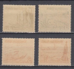 WWII 1937 Third Reich Lot of 4 Stamps WHW German Ships Michel 653/656 MNH