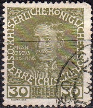 Austria 119a - Used - 30h Franz Josef as Youth (1908) (cv $0.65) (1)