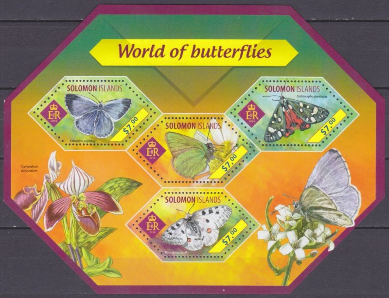 2014 Solomon Islands 2602-2605KL Butterflies 9,50 €