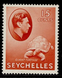 SEYCHELLES GVI SG139ab, 15c brown-red, M MINT. Cat £10.