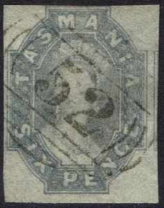 TASMANIA 1857 QV CHALON 6D IMPERF USED