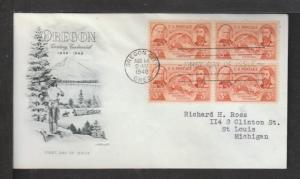 US 964 Oregon 1948 B/4 Artmaster Typed FDC 