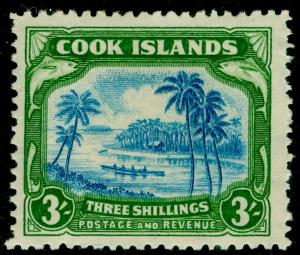 COOK ISLAND Sg145, 3s grenish blue and green, LH MINT. Cat £42.