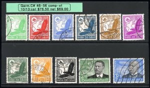 Germany Stamps # C46-56 Used VF Scott Value $80.00