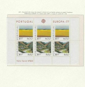 PORTUGAL  1977 EUROPE STAMP SHEET ,  NEVER MOUNTED MINT. CAT £75+  REF 63