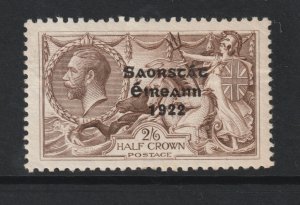 Ireland a GB 2/6 with 1922 overprint MH