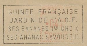 Meter cover / Postmark French Guinea 1955 Banana - Pineapple