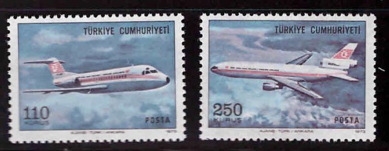 TURKEY Scott C55-56 MNH** 1973 Airmail set