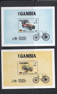 Gambia # 628-629, Karl Benz Auto Centennial, Souvenir Sheet, Mint NH, 1/2 Cat.