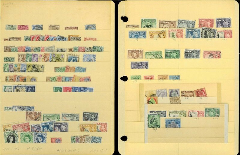 Malta Miscellaneous Stamp Stock Mint & Used with Duplication