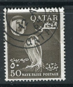 QATAR; 1961 early Pictorial issue fine used 50np. value