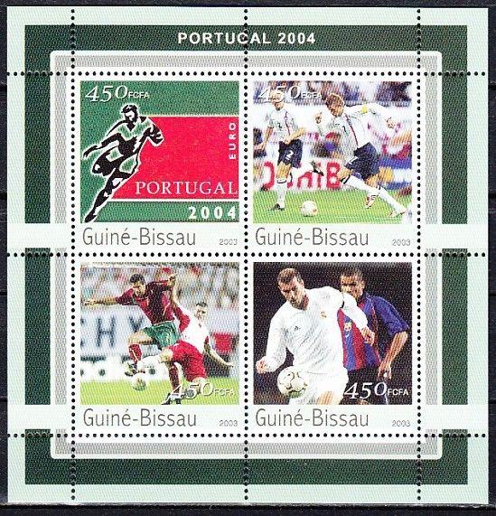 Guinea Bissau, Mi Cat. 2082-2085 A. Euro Portugal Soccer sheet of 4. ^