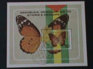 ​ST.THOMAS-1979- COLORFUL BEAUTIFUL LOVELY BUTTERFLY-CTO-S/S-VF FANCY CANCEL