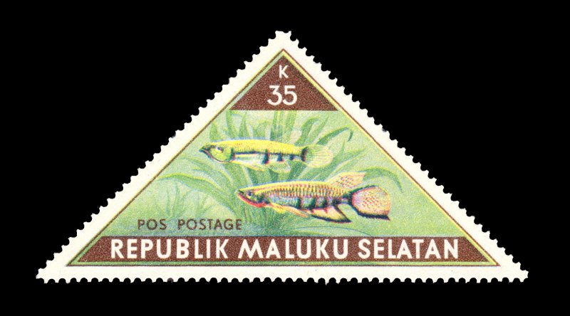 REPUBLIC OF SOUTH MALUKU STAMP. TOPIC: FISH. UNUSED. ITEM 35K