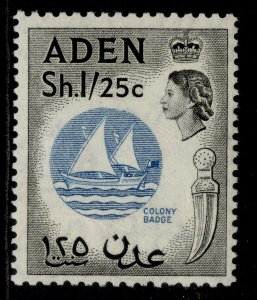 ADEN QEII SG64, 1s 25 blue & black, LH MINT. Cat £16.