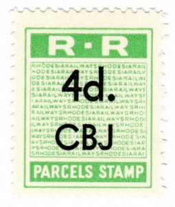 (I.B) Rhodesia Railways : Parcels Stamp 4d (Chambishi)