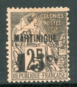 Martinique 1890 French Colony 15¢/25¢ Black Scott #19 Mint E92