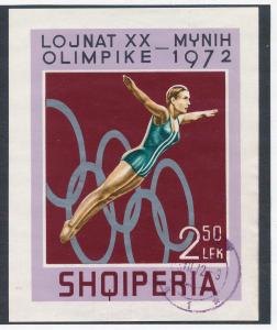 Albania 1972 Scott 1440 used - 2.50 l, Olympic games, Diver