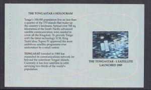 Tonga   #870n MNH 1994 booklet pane self-adhesive hologram Tongastar 1 satellite
