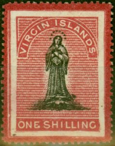 Virgin Islands 1867 1s Black & Rose-Carmine SG18 Fine MM-Variant 2