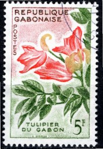 Gabon; 1961: Sc. # 158: Used CTO Single Stamp
