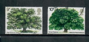 G.B 1973/4 COMMEMORATIVES  SET TREES x2  USED  h 260121