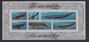 South West Africa  #437-442a  MNH  1980  sheet whales