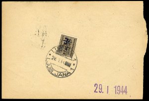 German WWII Occupation, Laibach #Mi. 6, 1944 Postage Dues, 40 on 5c, used on ...