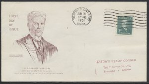 1951 #303 Robert Borden Prime Ministers FDC Universal Engravers Cachet Toronto