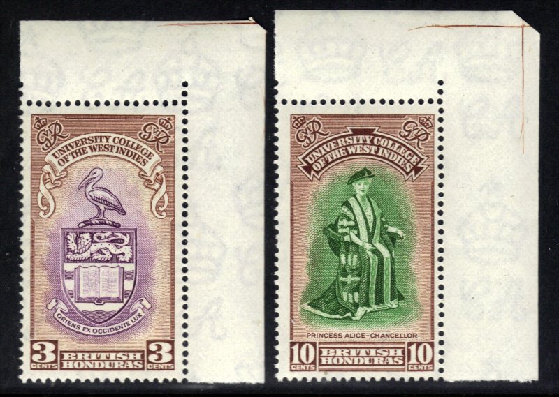 British Honduras 1951 KGV1 Set Inaug BWI College Umm SG 176 - 177 ( F1063 )