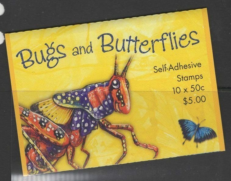 AUSTRALIA SGSB165(2333b) 2003 BUGS AND BUTTERFLIES $5 SELF ADHESIVES MNH