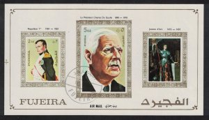 Fujeira Napoleon De Gaulle Jeanne D'Arc MS 1972 CTO MI#Block 177