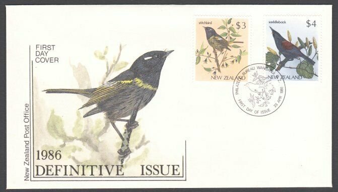 NEW ZEALAND 1986 $3 & $4 Birds on commem FDC................................E311