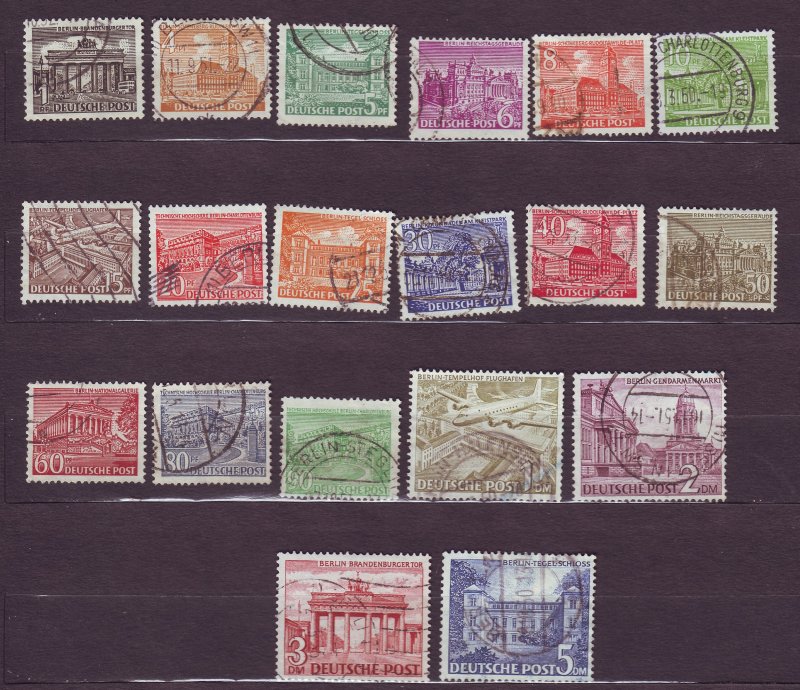 J23171 JLstamps 1949 berlin germany set used #9n42-60 buildings