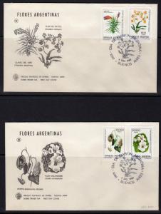 Argentina 1982 Sc#1346/1348/1355/6 ARGENTINIAN FLOWERS (4) 2 FDC