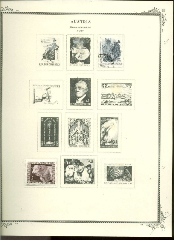 Collection, Austria Part C Scott Pages, 1964/1981, Cat $31, Mint & Used