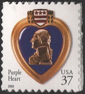 SC#3784a 37¢ Purple Heart Single (2003) SA