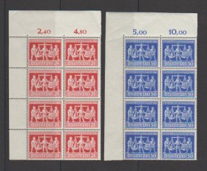 Germany 584, 585 Hanover Export Fair 1948 Margin Blocks of 8 MNH