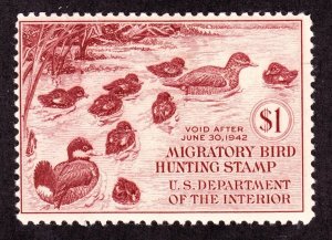 US RW8 $1 Duck Hunting Mint F-VF OG H SCV $105