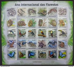 QW10 IMPERF 2011 MOZAMBIQUE BUTTERFLIES BIRDS BATS ANIMALS FAUNA ! UNIQUE SH MNH