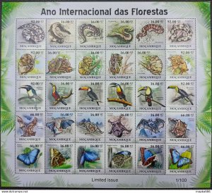 QW09 2011 MOZAMBIQUE BUTTERFLIES BIRDS BATS SNAKES ANIMALS FAUNA ! UNIQUE SH MNH