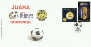 Malaysia  Cup 2010 Champion 2011 Football Games Sport Soccer (stamp FDC)