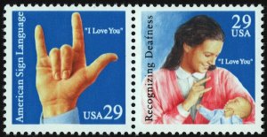 SC#2783-84 29¢ American Sign Language Pair (1993) MNH