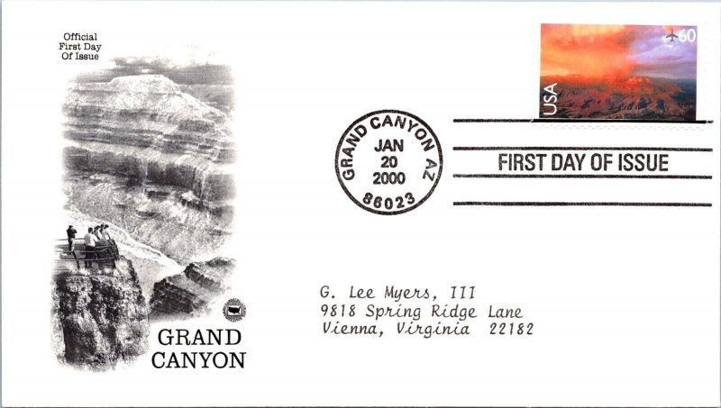 FDC 2000 SC #C135 Postal Soc Commemorative - Grand Canyon AZ - Single - J2978